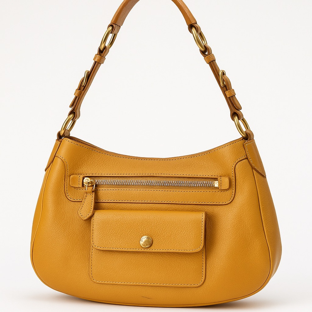 Prada Mustard Yellow Leather Shoulder Bag